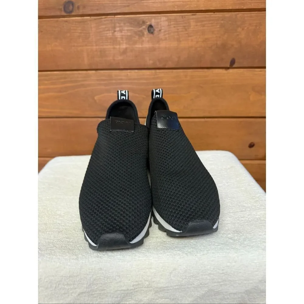 DKNY Alani slip-on signature platform sneakers Black/white Sz 9.5